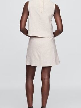 Gap Linen Blend Mini Skort- Oatmeal, Women’s Size Large